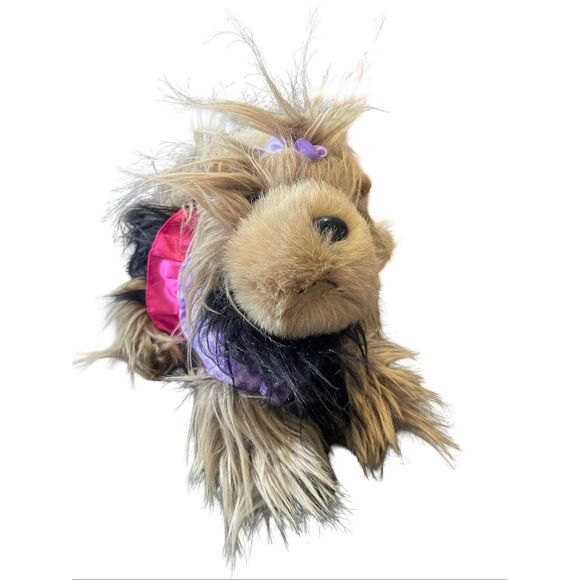Battat Black Brown Pink Blue Scarf Pucci Pups Yorkshire Terrier Plush Stuffed An - Picture 2 of 11